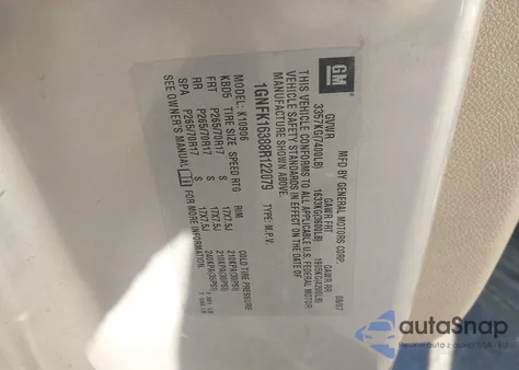 2008 Chevrolet Suburban 1500 Lt z USA, uszkodzony, nr VIN 1GNFK16388R122079